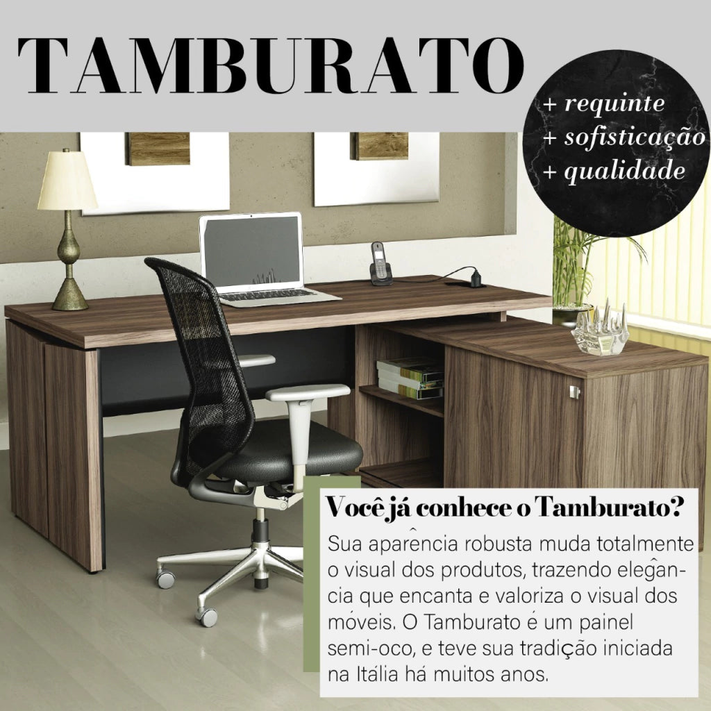 Mesa em L estilo diretor Artany Connect